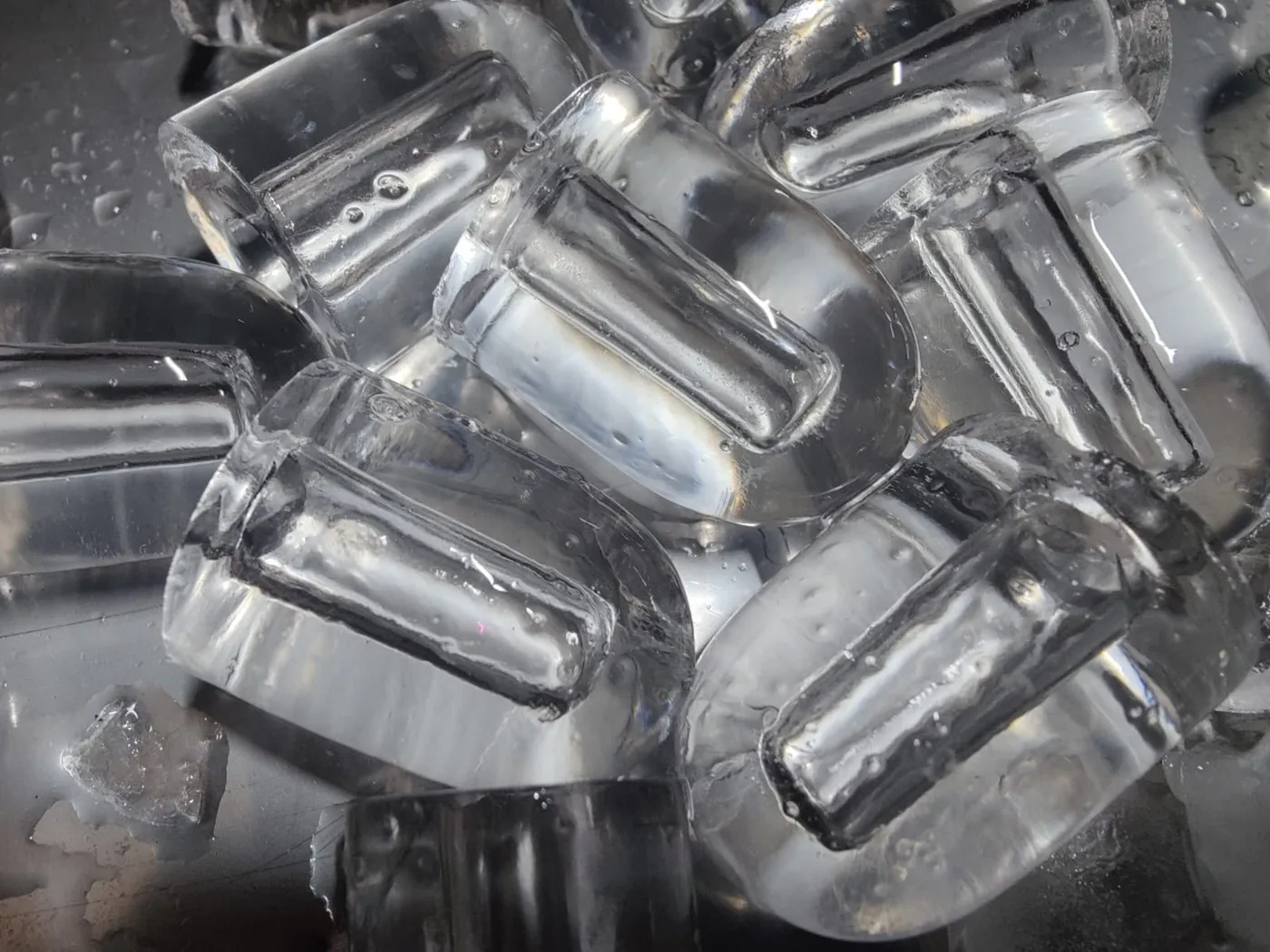 Ice World bullet ice, fresh from the machine